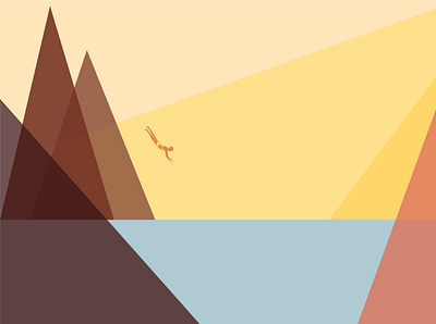 Seaside_minimal geometrical illustration sea seaside sunny vacation