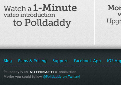 Footer design automattic css3 footer museo polldaddy
