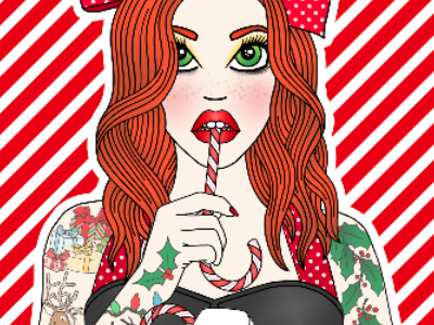 Candy Cane candy candy cane christmas festive holidays pinup pop redhead rockabilly soft grunge sweet tattoos