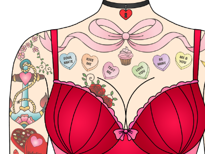 Lovestruck candy kawaii rockabilly sweet tattoos valentine