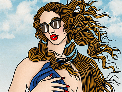 #ModernMusesChallenge Week 1 art history art redraw birth of venus botticelli candy doll club fashion illustration illustration procreate renaissance art