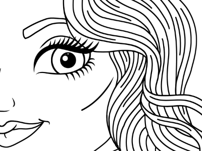 Back off man! curls eyelashes feminine girl illustration lineart smirk