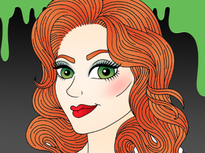 Green Eyed Monster green eyes lipstick ooze pinup redhead slime