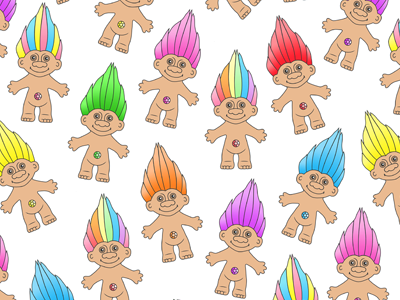 Troll Magic childhood eighties kitsch nineties pattern rainbow retro troll troll doll troll toy