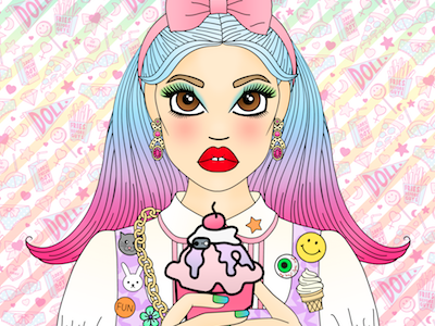 Selfie Babe candy candy doll club kawaii lolita ombre hair pastel hair pastel punk pink hair pretty rainbow red lips selfie