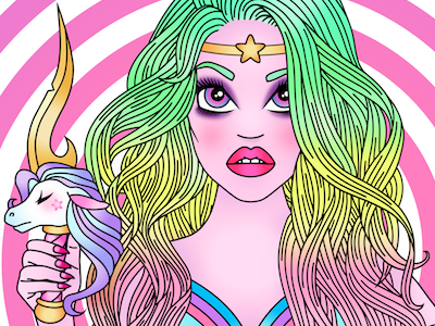 Magical Girl alien candy doll club cosmic babe girl power magic magical girl rainbow hair unicorn