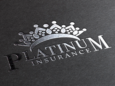 Platinum crown foil stamped insurance logo platinum silver wip