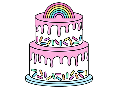 Goodies Cakery 2/2 bakery cake cake shop commercial illustration logo logo design pastel pink rainbow sprinkles