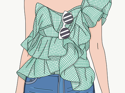 Gingham WIP candy doll club fashion fashion illustration fashion illustrator gingham illustration ruffles