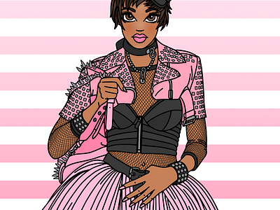 Miss Moschino adobe draw barbie candy doll club fashion illustration fashion illustrator luxury fashion moschino pastel punk pink punk runway tutu