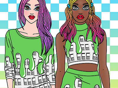 Slime Style adobe draw apple pencil candy doll club fashion fashion illustration fashion illustrator ipad pro jeremy scott ombre pastel hair slime style