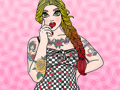 Cherry Bomb babe candy doll club fashion illustration ombre hair pastel hair pinup rockabilly tattoos