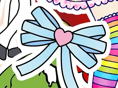 Bow-tiful bow doodle heart kawaii lolita