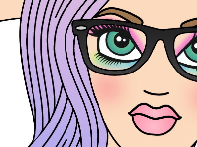 face detail WIP candy eyes girl glasses hair lips pop