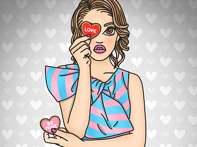 Cookie Crumbles candy doll club fashion illustration fashion illustrator illustration loveheart valentine valentines day