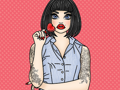 Heartbreaker candy candy doll club fashion illustration fashion illustrator illustration pinup rockabilly tattoos