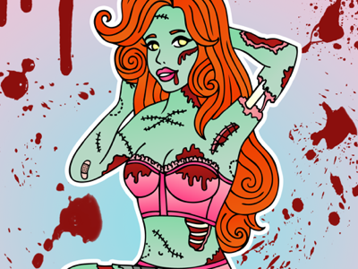 Drop Dead Gorgeous bloody girly monster pinup pose zombie