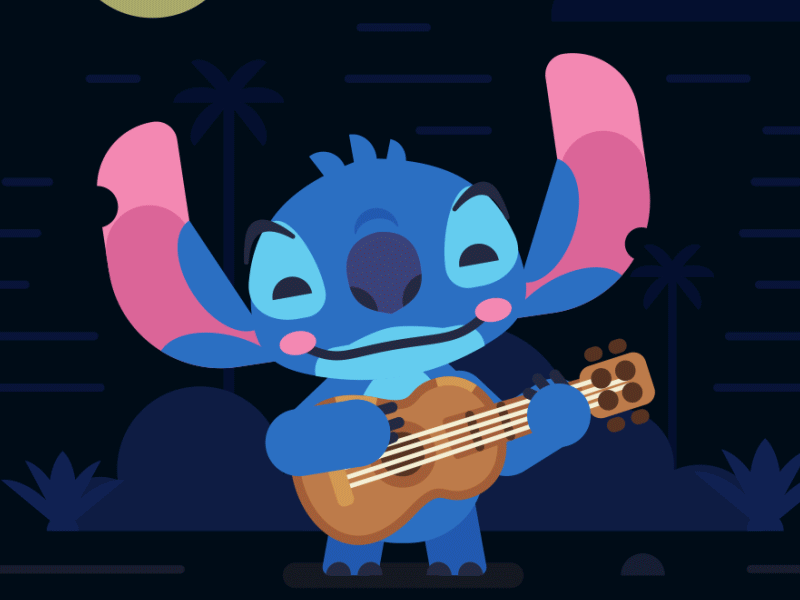 Stitch plays the guitar aftereffects animation cjiabka guitar shape shapes stitch