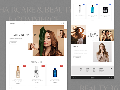 Beauty 365. Hair care & beauty e-commerce beauty branding design ecommerce hair care minimal products typography ui design ui ux ux website