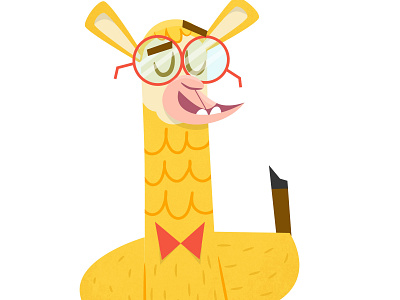 Professor Llama adobeillustrator animal character characterdesign children flat design flat illustration glasses happy illustator illustration kids llama llamas professor vector