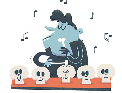 Vampire Groove | Halloween Retro Illustration 50s adobeillustrator bebop cartoon character characterdesign children cool jazz halloween halloween design illustration jazz music photoshop retro skull skull and crossbones vampire vector vibraphone