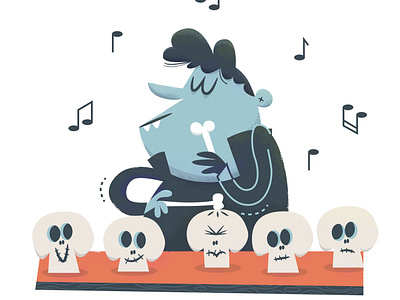 Vampire Groove | Halloween Retro Illustration 50s adobeillustrator bebop cartoon character characterdesign children cool jazz halloween halloween design illustration jazz music photoshop retro skull skull and crossbones vampire vector vibraphone