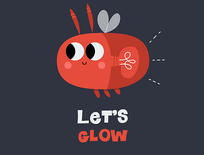 Let's Glow | Illustration for Kids adobeillustrator bug cartoon character characterdesign children illustration illustrator insect kids retro vector vintage