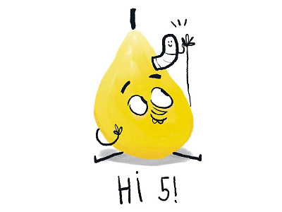 Hi Five! brushes cartoon children clap comic friendship happy pear photoshop teamwork worm yellow