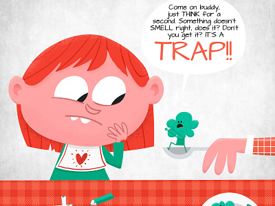 Its A Trap! adobeillustrator broccoli cartoon character characterdesign children comic family illustration illustrator kids photoshop starwars trap vector vegetables
