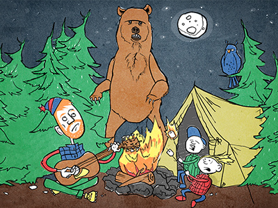 Camping Bear bear camping confusion illustration photoshop