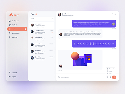 Direct Messaging Webapp | Daily UI 013 by Claudia on Dribbble