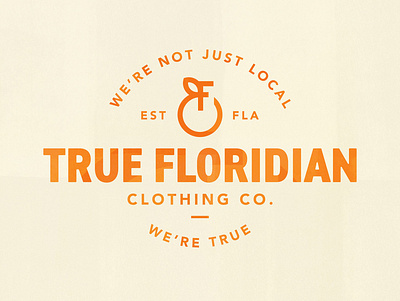 True Floridian badge branding design florida icon illustration lockup logo orange
