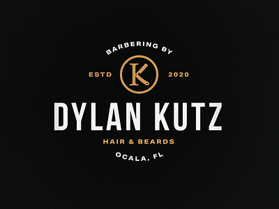 Barbering by Dylan Kutz badge barber barbershop design florida icon illustration lockup logo