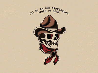 Troubadour cowboy nashville procreate retro supply skull tattoo