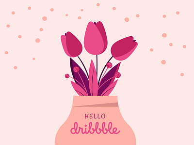 Hello Dribbble design flat illustration vector