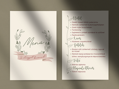 Wedding Menu design graphic design illustration print design wedding menu