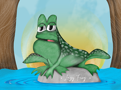 Lazy Frog Illustration animation flat design frog frog illustration graphic design illustration