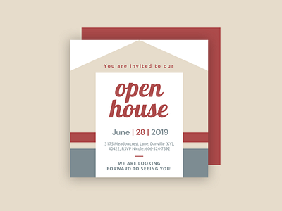 Open House Invitation design flat design graphic design illustration invitation open house print design template vector