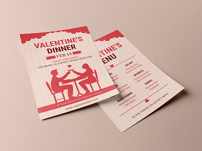 Valentine's Dinner Flyer design dinner flyer flat design flyer flyer design graphic design illustration photo print design valentines flyer vector