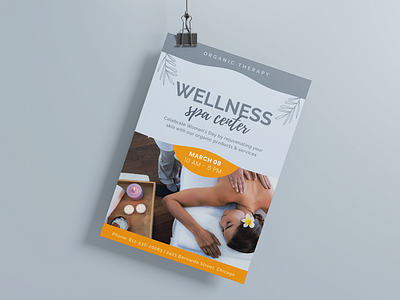 Wellness Spa Center Poster Design design flat design graphic design illustration photo poster poster design print design vector wellness poster