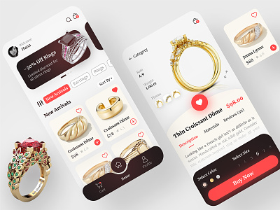 Jewelry Shopping App app design jewelry shopping app shop app shopping app store app ui ui ux
