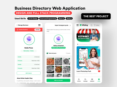 Business Directory Web Application app design backend development front end full stack social media social media app