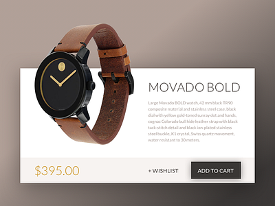 Daily UI Challenge #010 — Movado Product Card