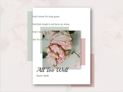 Music Series #5: All Too Well by Taylor Swift (repost) creative design music poster