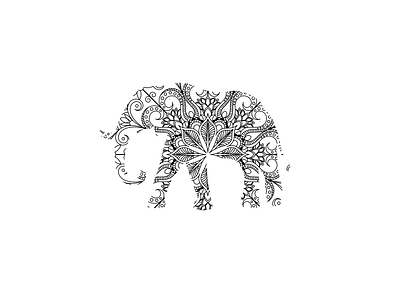 elephant with mandala art design design art designer designs flat illustraion illustration illustration art illustrations illustrator mandala art mandala design vector