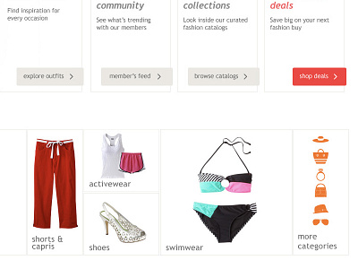 Social Fashion Page apparel community fashion grid layout social system