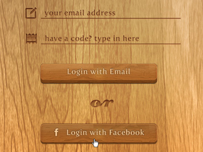 Recipe App Login app button ipad login pressed recipe tab ui wood