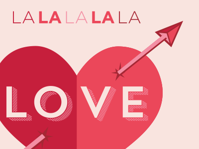 Lalala LOVE arrow heart love pink red valentine