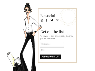 The Elegantista Blog Sidebar UI blog blog design fashion illustration lifestyle sidebar ui