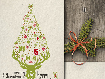 Xmas Tree Graphic Holiday Card